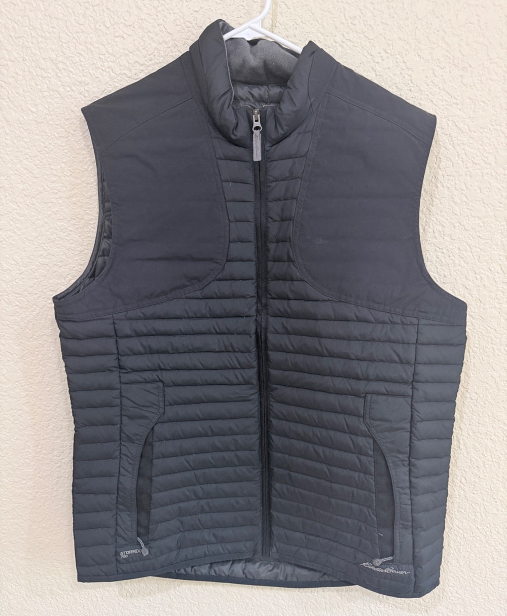 Eddie Bauer Sport Shop Stormdown 700 Men's Large Tall LT Black Vest